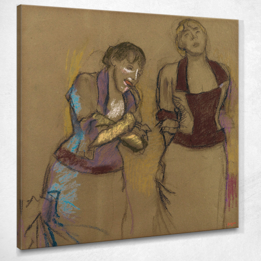 Al Café-Concerto Due Cantanti Edgar Degas edg119 quadro stampato su tela