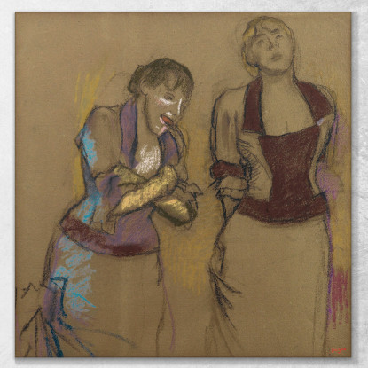 Al Café-Concerto Due Cantanti Edgar Degas edg119 quadro stampato su tela