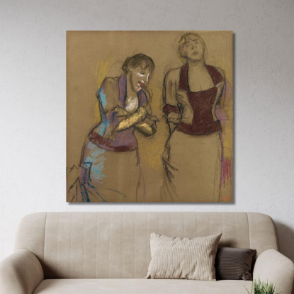 Al Café-Concerto Due Cantanti Edgar Degas edg119 quadro stampato su tela