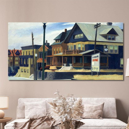 Vento Da Est Su Weehawken Edward Hopper eho14 quadro stampato su tela
