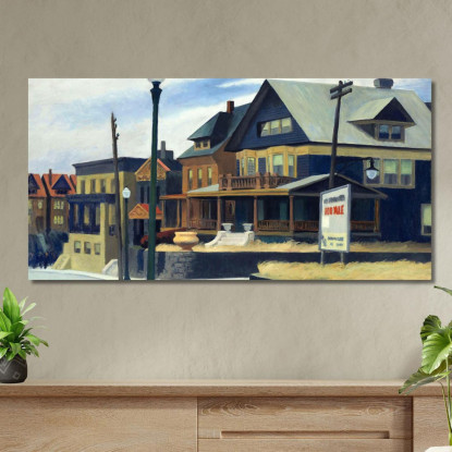 Vento Da Est Su Weehawken Edward Hopper eho14 quadro stampato su tela