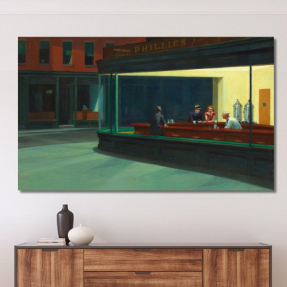 Falchi Notturni Edward Hopper eho31 quadro stampato su tela