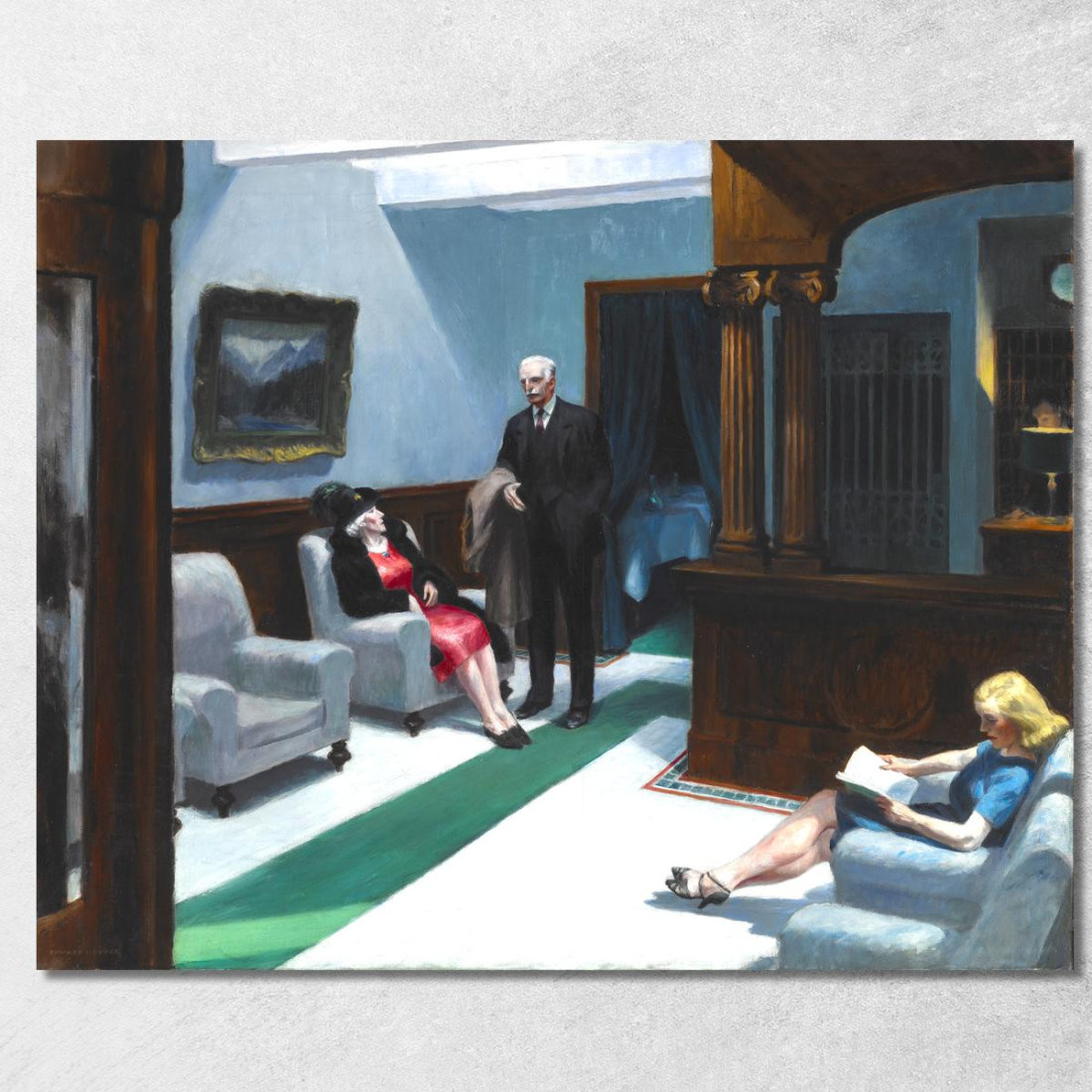 Hall Dell'Hotel Edward Hopper eho55 quadro stampato su tela