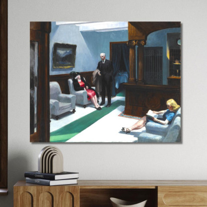 Hall Dell'Hotel Edward Hopper eho55 quadro stampato su tela