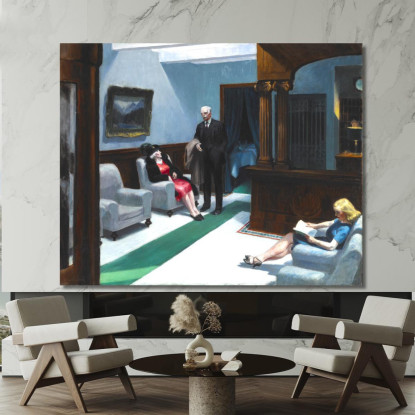 Hall Dell'Hotel Edward Hopper eho55 quadro stampato su tela
