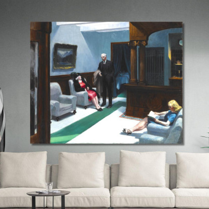 Hall Dell'Hotel Edward Hopper eho55 quadro stampato su tela