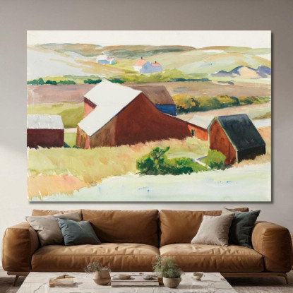 I Granai Di Cobb E Le Case Lontane Edward Hopper eho61 quadro stampato su tela