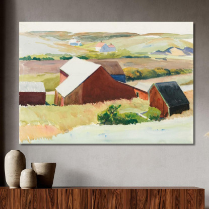 I Granai Di Cobb E Le Case Lontane Edward Hopper eho61 quadro stampato su tela