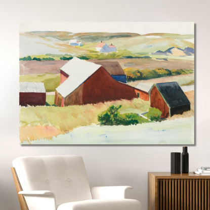 I Granai Di Cobb E Le Case Lontane Edward Hopper eho61 quadro stampato su tela
