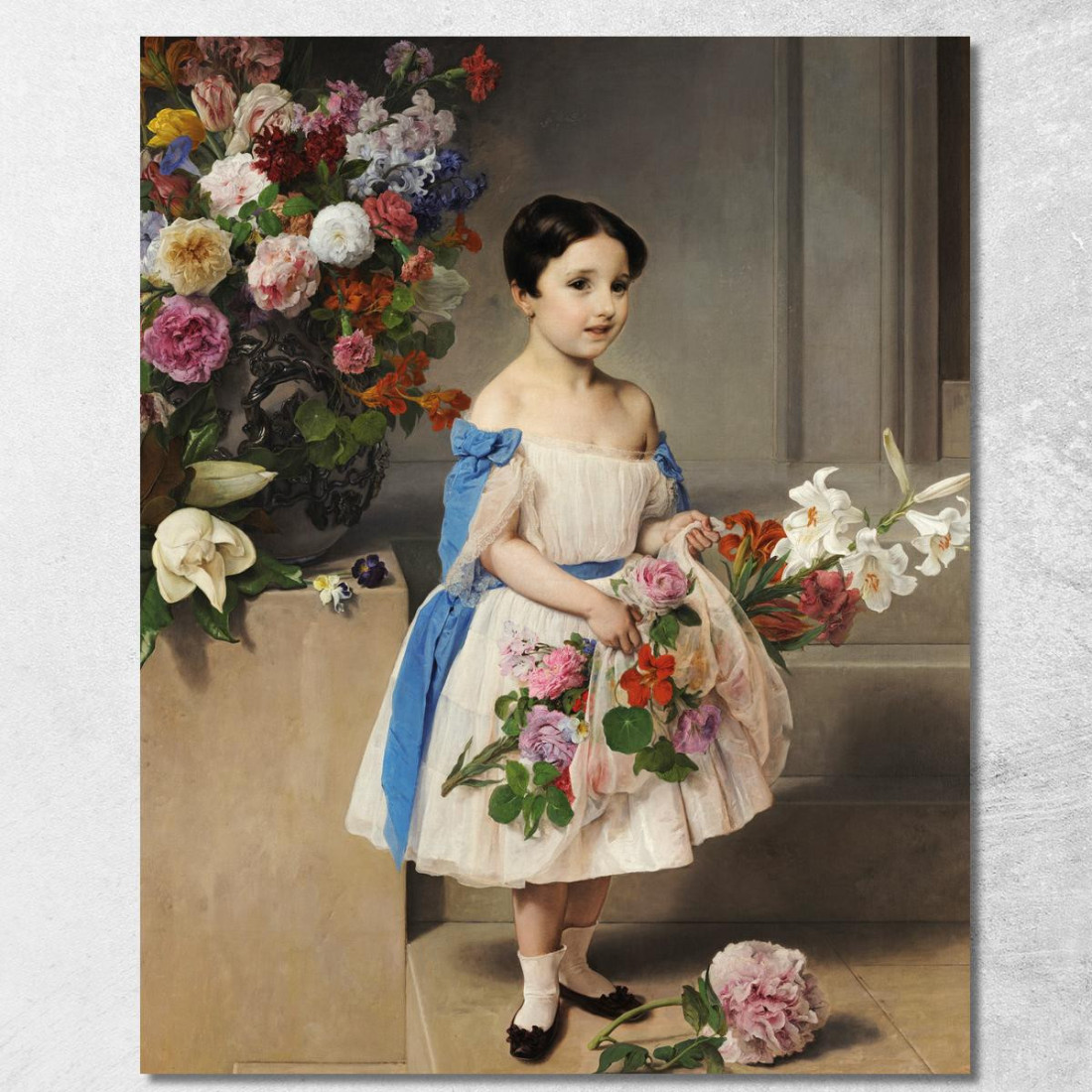 Portrait Of Countess Antonietta Negroni Prati Morosini As A Child Francesco Hayez fhy9 quadro stampato su tela