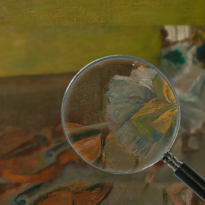 Ballerini In Sala Prove Con Un Contrabbasso Edgar Degas edg142 quadro stampato su tela