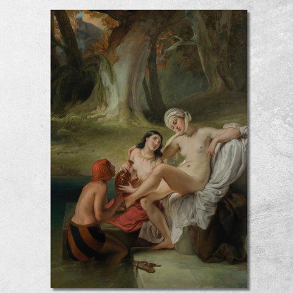 Betsabea Al Bagno Francesco Hayez fhy28 quadro stampato su tela