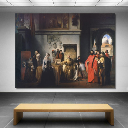 Doge Francesco Foscari Removal The Two Foscari Francesco Hayez fhy29 quadro stampato su tela