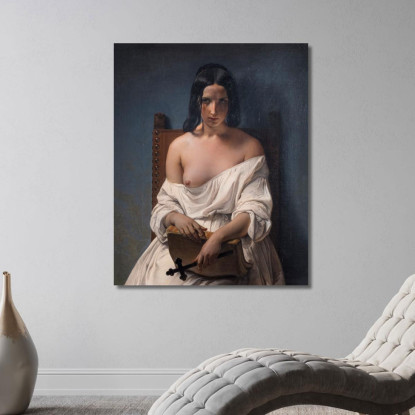 La Meditazione Francesco Hayez fhy34 quadro stampato su tela