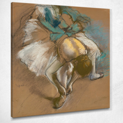 Ballerina Che Si Allaccia La Pantofola Edgar Degas edg144 quadro stampato su tela