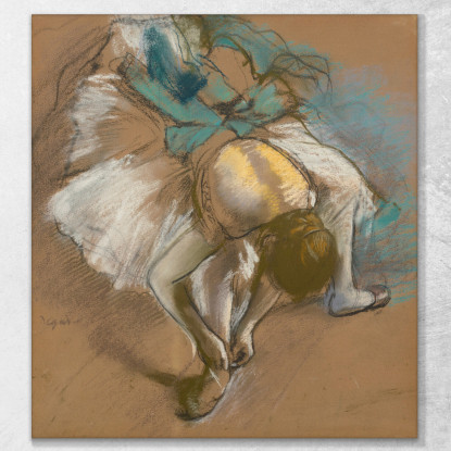 Ballerina Che Si Allaccia La Pantofola Edgar Degas edg144 quadro stampato su tela