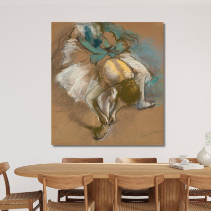 Ballerina Che Si Allaccia La Pantofola Edgar Degas edg144 quadro stampato su tela