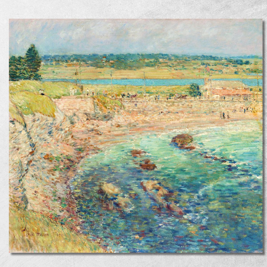 Spiaggia Di Bailey'S Newport Rhode Island Frederick Childe Hassam fch3 quadro stampato su tela