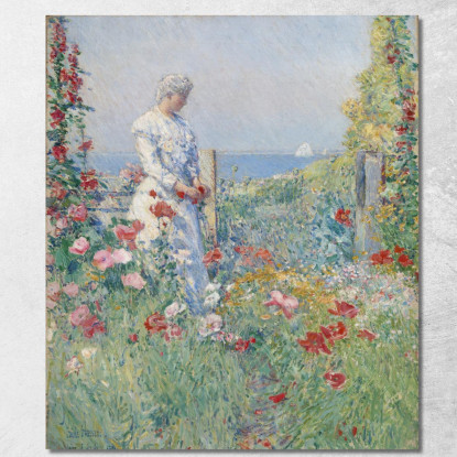 Nel Giardino Celia Thaxter Nel Suo Giardino Frederick Childe Hassam fch4 quadro stampato su tela