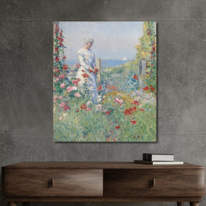 Nel Giardino Celia Thaxter Nel Suo Giardino Frederick Childe Hassam fch4 quadro stampato su tela