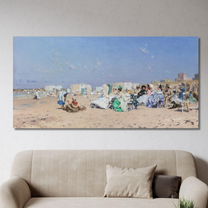 Spiaggia A Scheveningen In Olanda Frederik Hendrik Kaemmerer fhk6 quadro stampato su tela