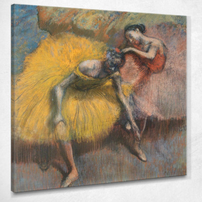 Due Ballerini Gialli E Rosa Edgar Degas edg159 quadro stampato su tela