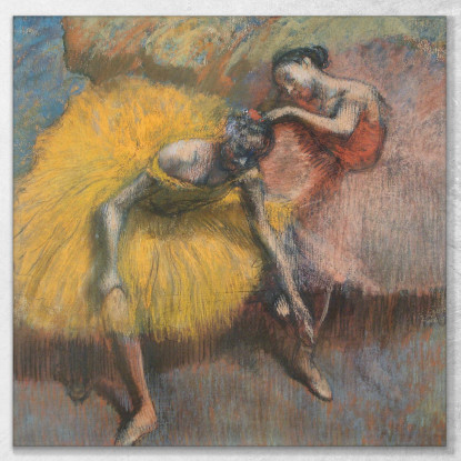 Due Ballerini Gialli E Rosa Edgar Degas edg159 quadro stampato su tela