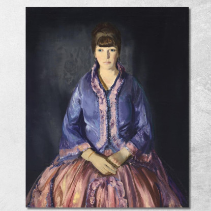 Emma Con Il Vestito Viola George Bellows gbl6 quadro stampato su tela