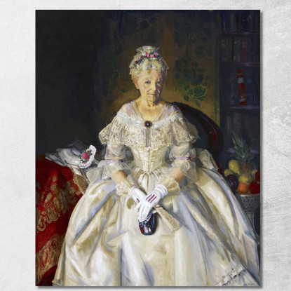 La Signora T. In Seta Color Crema N. 2 George Bellows gbl13 quadro stampato su tela