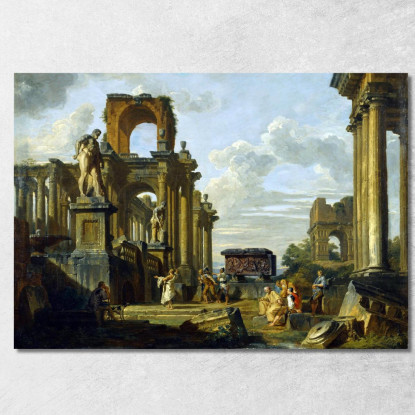 Capriccio Architettonico Del Foro Romano Giovanni Paolo Pannini gpp4 quadro stampato su tela