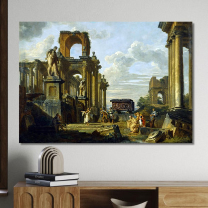 Capriccio Architettonico Del Foro Romano Giovanni Paolo Pannini gpp4 quadro stampato su tela