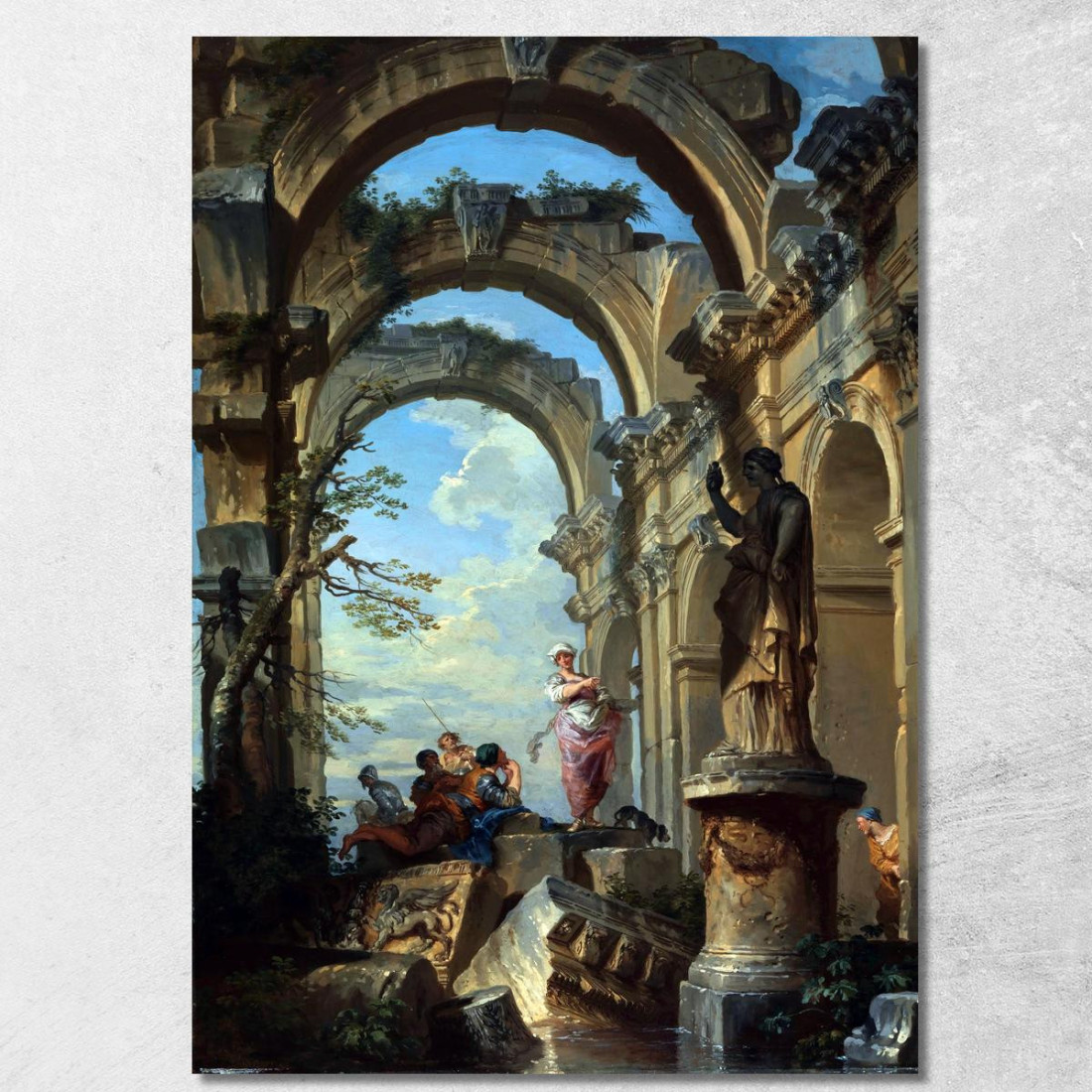 Figure Tra Le Rovine Con Sybil Giovanni Paolo Pannini gpp8 quadro stampato su tela