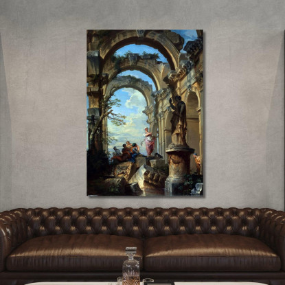 Figure Tra Le Rovine Con Sybil Giovanni Paolo Pannini gpp8 quadro stampato su tela