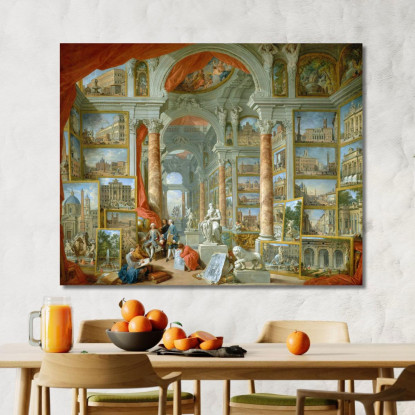 Galleria Di Vedute Di Roma Moderna 2 Giovanni Paolo Pannini gpp10 quadro stampato su tela