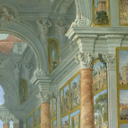 Galleria Di Vedute Di Roma Moderna 2 Giovanni Paolo Pannini gpp10 quadro stampato su tela