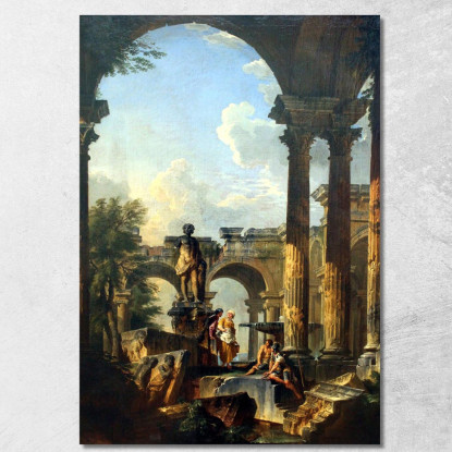 Vista Ideale Con Rovine Giovanni Paolo Pannini gpp11 quadro stampato su tela