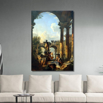 Vista Ideale Con Rovine Giovanni Paolo Pannini gpp11 quadro stampato su tela