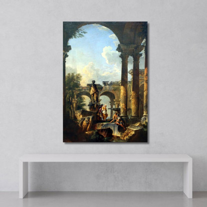 Vista Ideale Con Rovine Giovanni Paolo Pannini gpp11 quadro stampato su tela