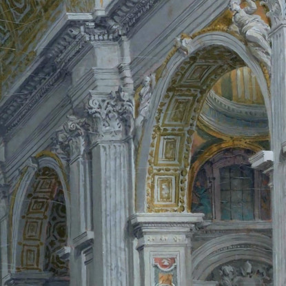 Interno Di San Pietro 4 Roma Giovanni Paolo Pannini gpp15 quadro stampato su tela