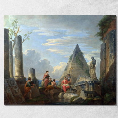 Rovine Romane Con Figure Giovanni Paolo Pannini gpp20 quadro stampato su tela