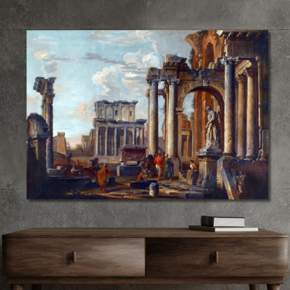 Rovine Con Il Tempio Di Antonino E Faustina Giovanni Paolo Pannini gpp21 quadro stampato su tela