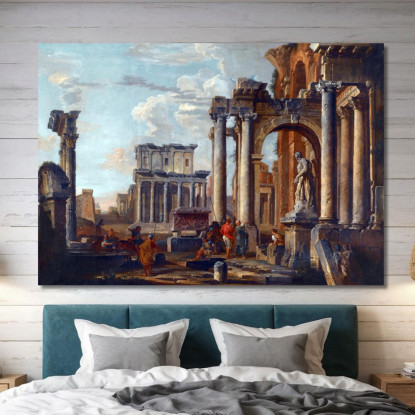 Rovine Con Il Tempio Di Antonino E Faustina Giovanni Paolo Pannini gpp21 quadro stampato su tela