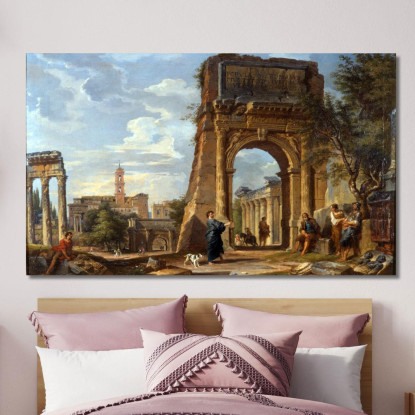 L'Arco Di Tito E Il Foro Romano Giovanni Paolo Pannini gpp22 quadro stampato su tela