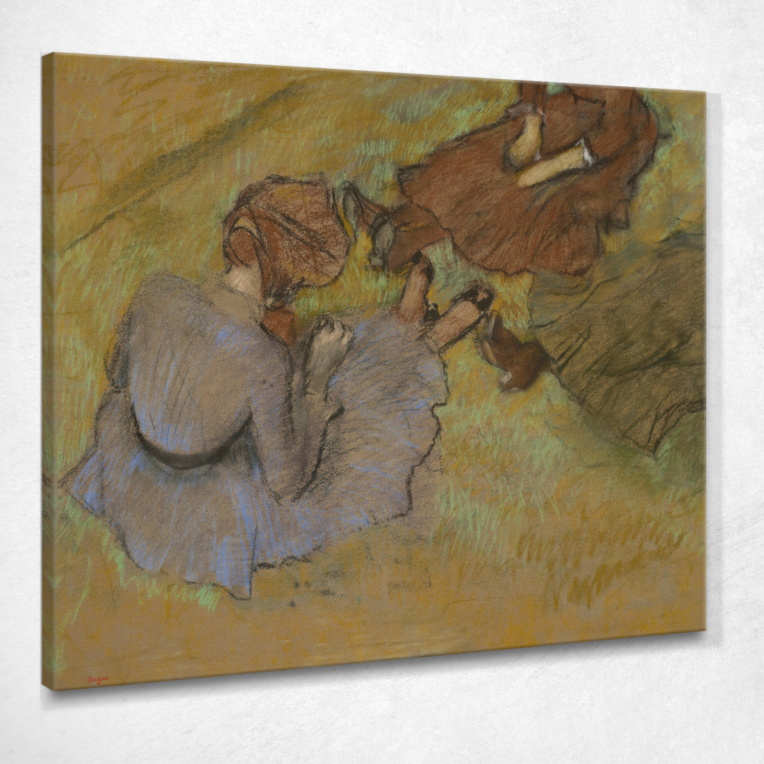 Donne Sedute Sull'Erba Edgar Degas edg173 quadro stampato su tela