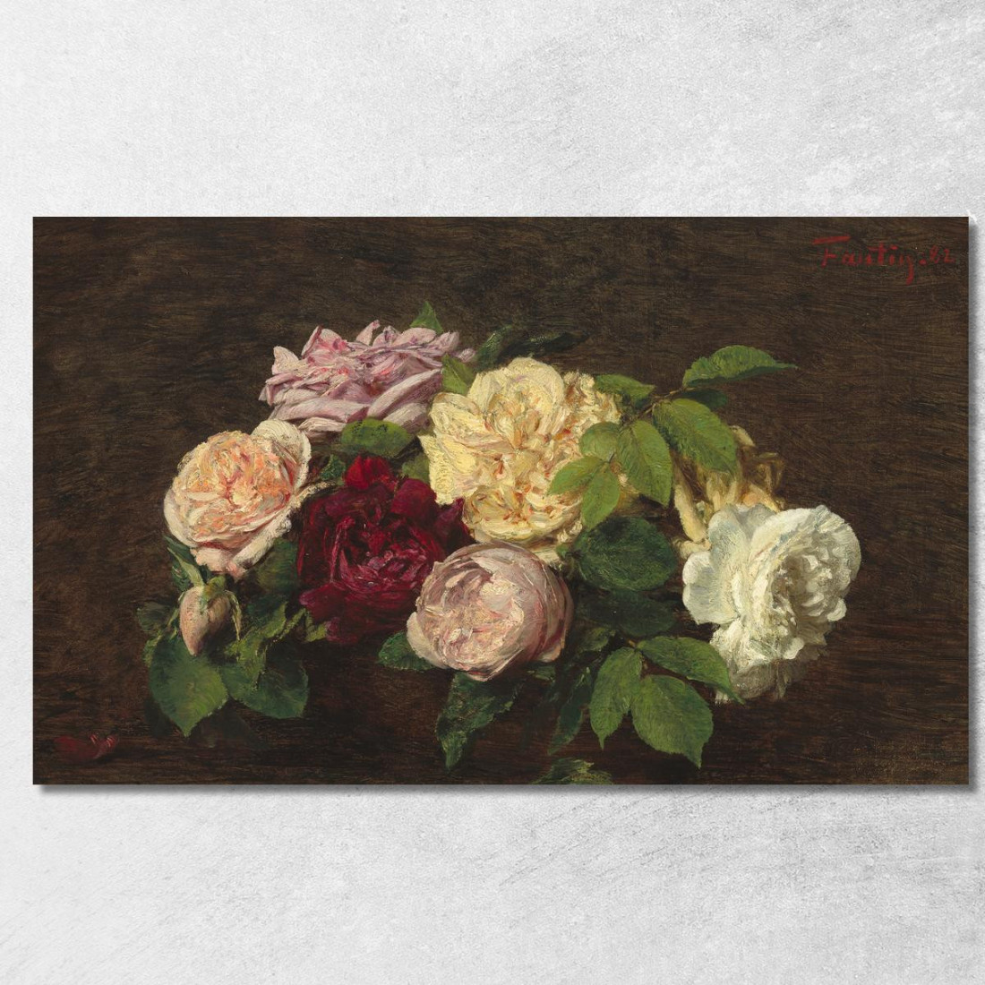 Bella Rosa Henri Fantin-Latou hfl6 quadro stampato su tela