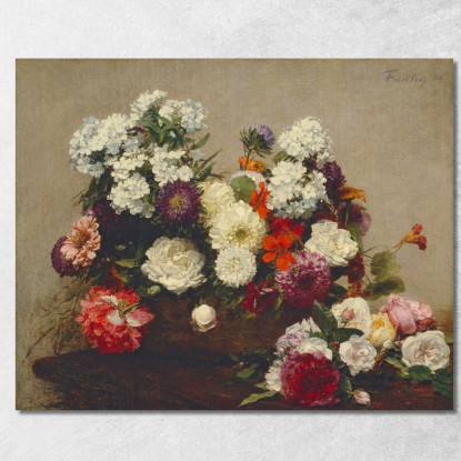 Natura Morta Con Fiori Henri Fantin-Latou hfl19 quadro stampato su tela