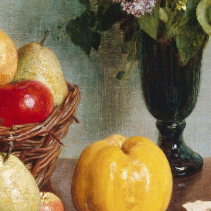 Natura Morta Con Fiori E Frutta Henri Fantin-Latou hfl20 quadro stampato su tela