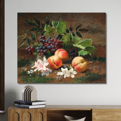 Una Natura Morta Nella Foresta Con Pesche E Uva Henri Rousseau hrs2 quadro stampato su tela