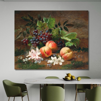 Una Natura Morta Nella Foresta Con Pesche E Uva Henri Rousseau hrs2 quadro stampato su tela