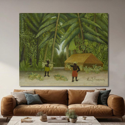 Raccolta Delle Banane Henri Rousseau hrs3 quadro stampato su tela